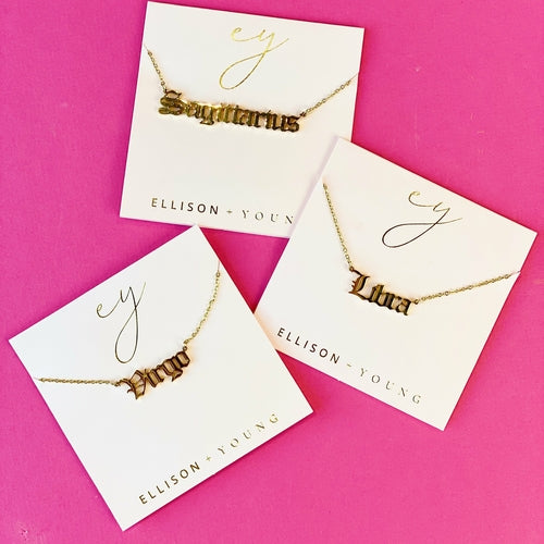 English Zodiac Necklace