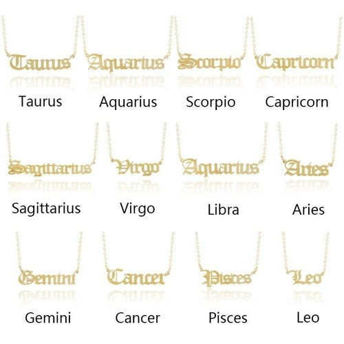 English Zodiac Necklace