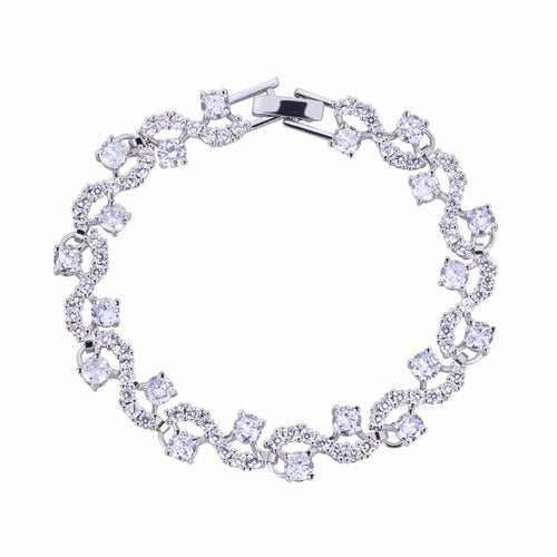 Tennis Bracelet with Round Cut White Diamond Cubic Zirconia
