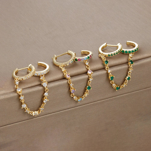 Crystal Chain Drop Earrings