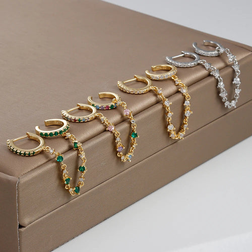 Crystal Chain Drop Earrings