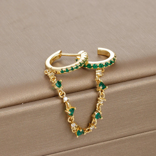 Crystal Chain Drop Earrings