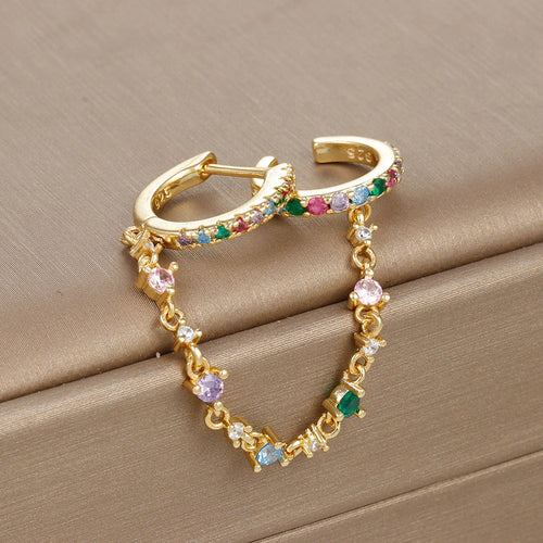 Crystal Chain Drop Earrings