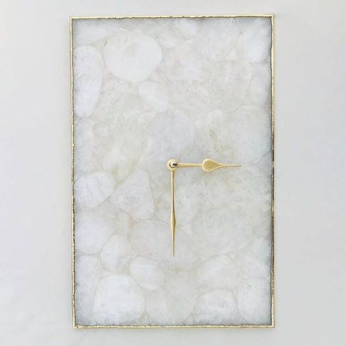 White Crystal Agate Large Wall Clock/Personalised Momento