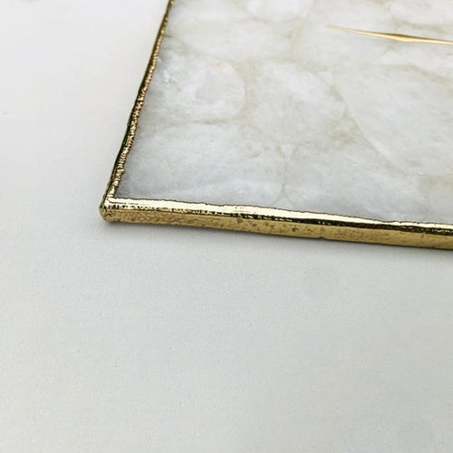 White Crystal Agate Large Wall Clock/Personalised Momento