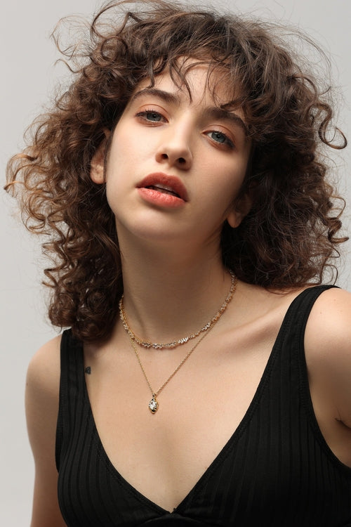 Gold T Shape Zirconia Tennis Choker Necklace